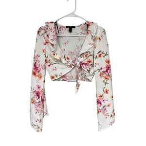 Forever 21 Floral Print Cropped Blouse